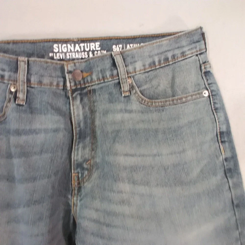 Levi's Signature S67 jeans men's 32x30 slim straight blue stretch‎ denim pants